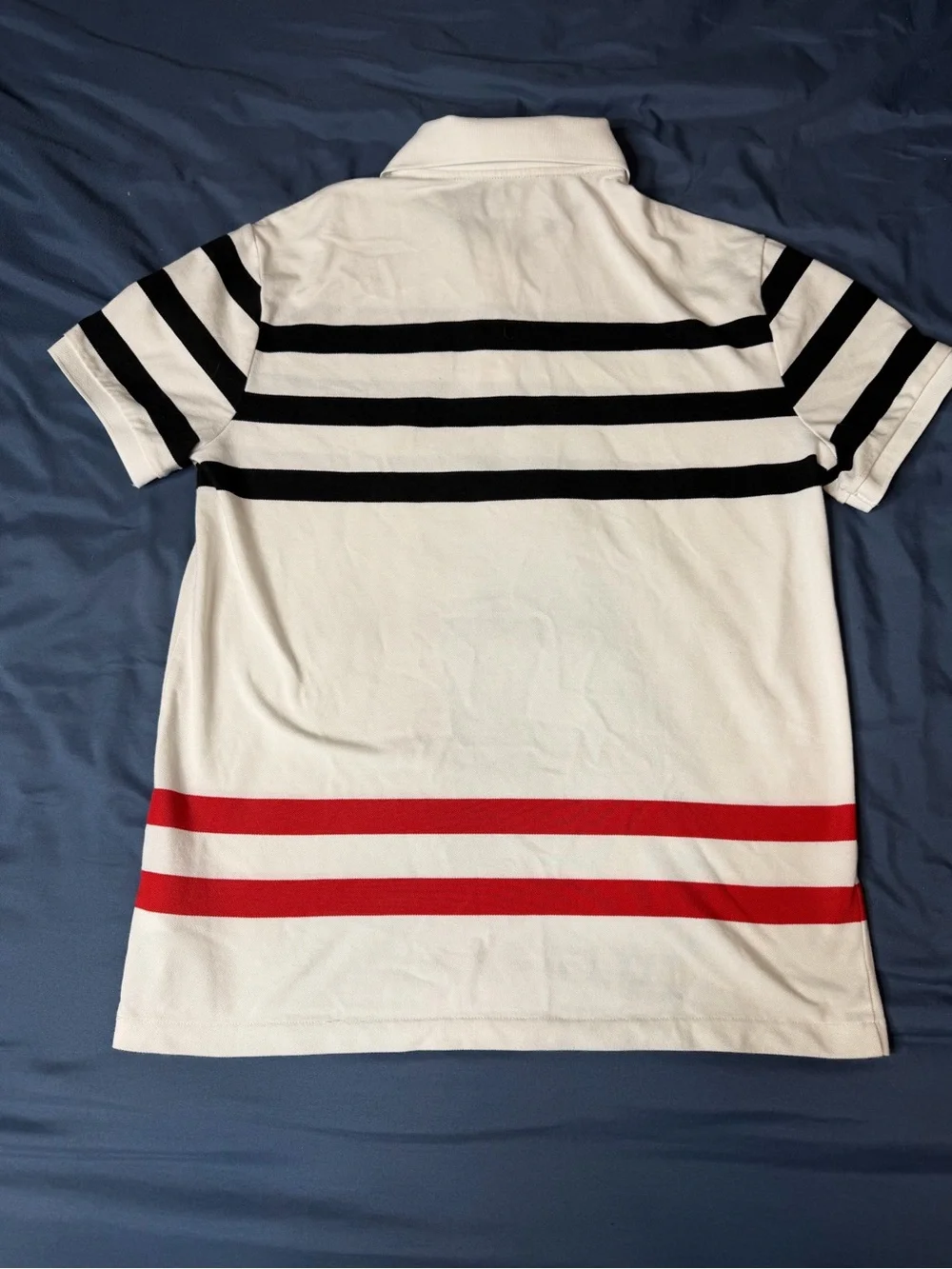 Polo by Ralph Lauren White Polo with Big P Black and Red Stripes